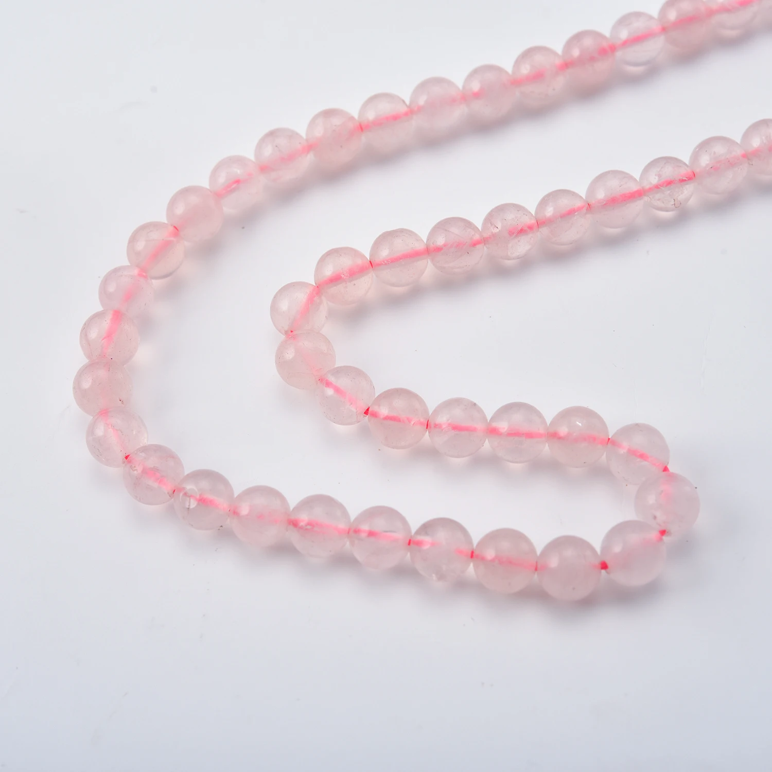 Natural Rose Quartz Gemstone Loose Beads for diy Jewelry Making Round Smooth Rose Stone Bead Full Strand 15 inch 4/6/8/10mm