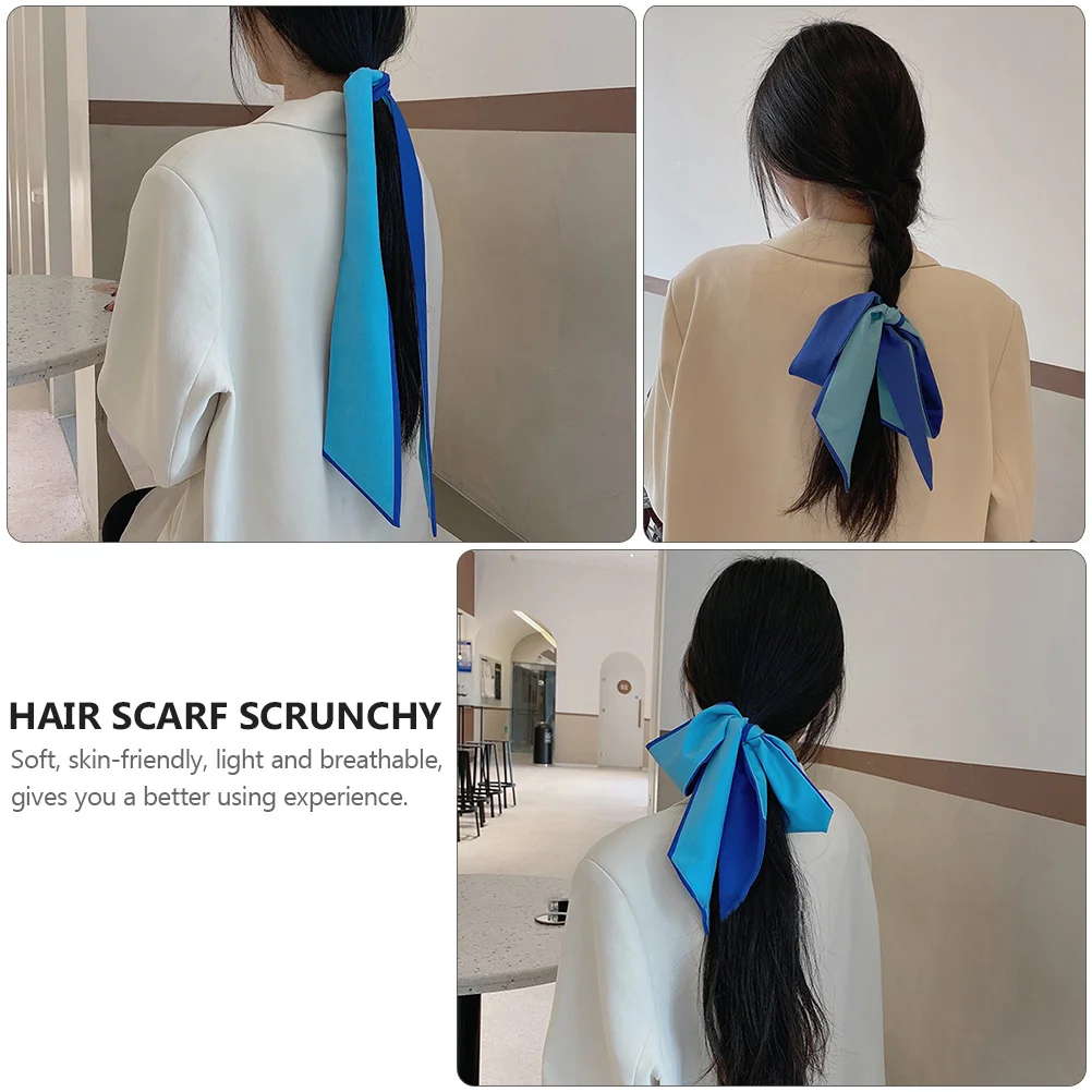 

1pc Scarf Scrunchy Soft Lightweight Breathable Multi-Way Wear Wedding Daily Use Hair Accessory For Women Polyester Scrunchie