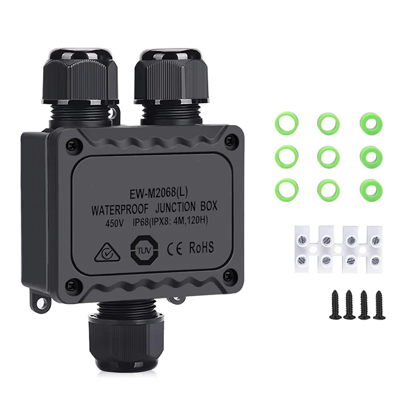 

ABGE-Junction Box Наружная водонепроницаемая электрическая коробка, коробки для шнуров электропитания, 3-контактная вилка, пластиковая внешняя