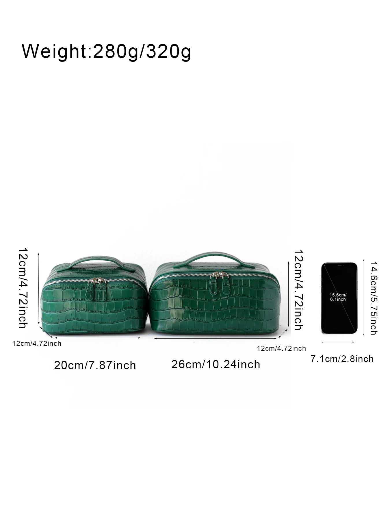 Waschtasche aus echtem Leder mit Krokodilstruktur, großes Fassungsvermögen, Reise-Kosmetik- und Toilettenartikel-Organizer, Damentasche, Make-up-Tasche, Luxustasche – Detail 3