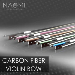 NAOMI Carbon Fber Bow per violino 4/4 Fiddle Bow Round Stick W/ Ebony Frog accessori per violino risposta rapida uso durevole