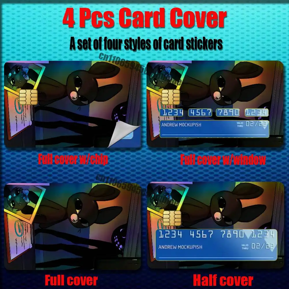 For Animal Hospital Anomaly Secretary Credit Bank Sticker ID Access Card Cover Skin Rainbow Color Laser Stickers Film