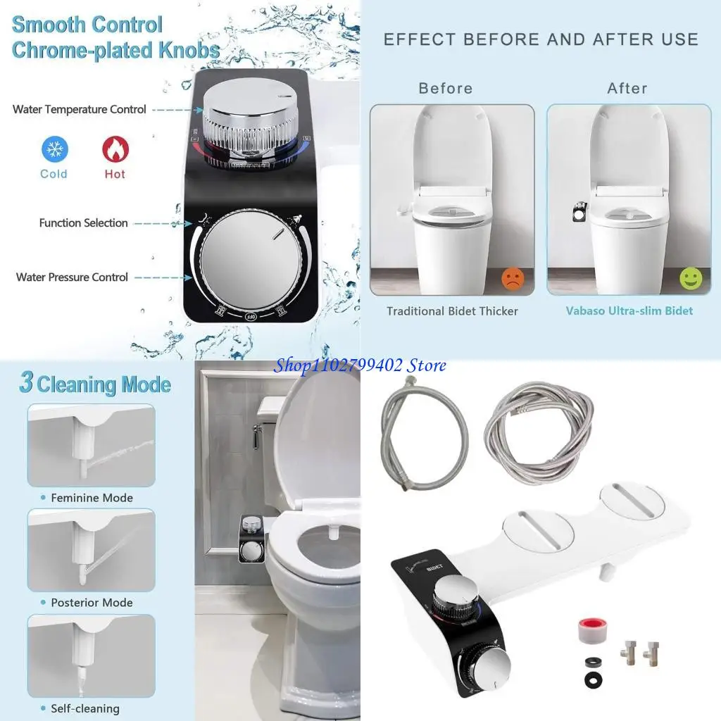 

547F easy installs Bidet Attachment Adjustable Water Pressure Feminine Hygiene Bidet Seats Attachments Comfortable for Toilets