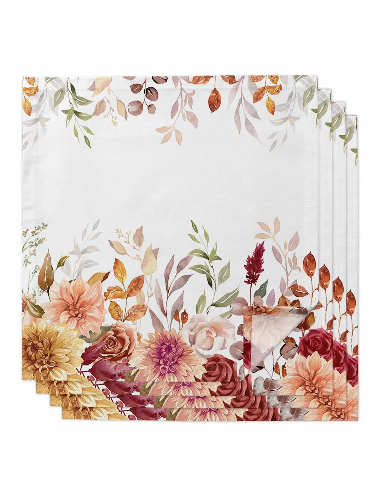 Autumn Leaves Flowers Plants Table Mat Wedding Holiday Party Dining Table Placemat Kitchen Accessories Table Napkin