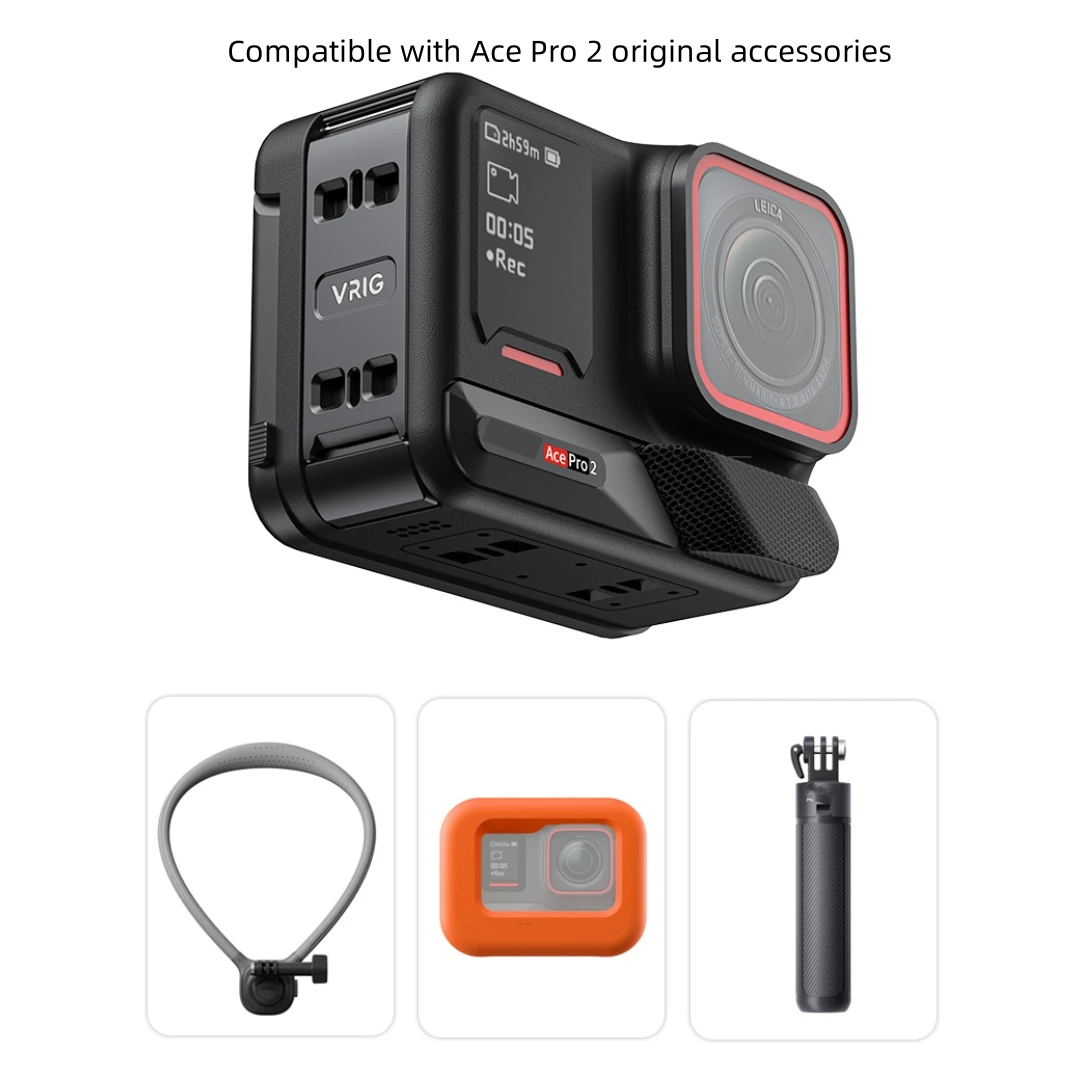 ​ แบตเตอรี่อลูมิเนียมอัลลอยด์สําหรับ Insta360 Ace Pro 2 แนวตั้ง Quick Release Adapter อุปกรณ์เสริมกล้องกีฬา