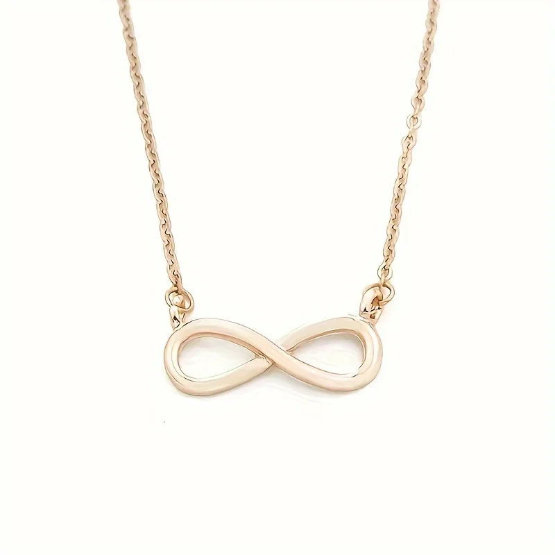 Fashion 8-word Shaped Necklace Charm Infinity Symbol Titanium Steel Pendant Necklace Christmas Birthday Gift