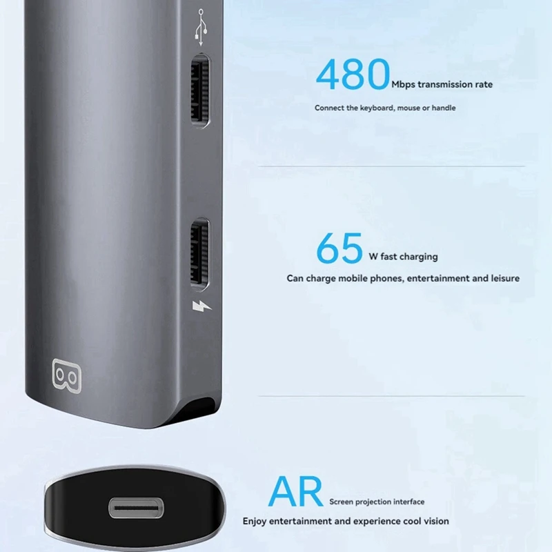 USB-C To C Converter For XREAL Nreal,Switch,Stemdeck,Thunderbird Air Plus,Huawei Vision AR Glass Type C Power Conversion