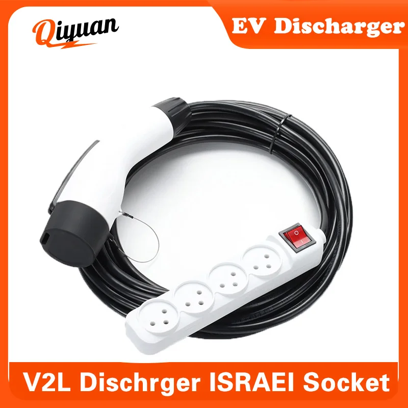 16A EVSE GBT Type2 Plug lsrael Socket V2L Discharger For IEC62196 GBT Car EV Cable Support BYD Kia Hyundai Discharge V2L Vehicle