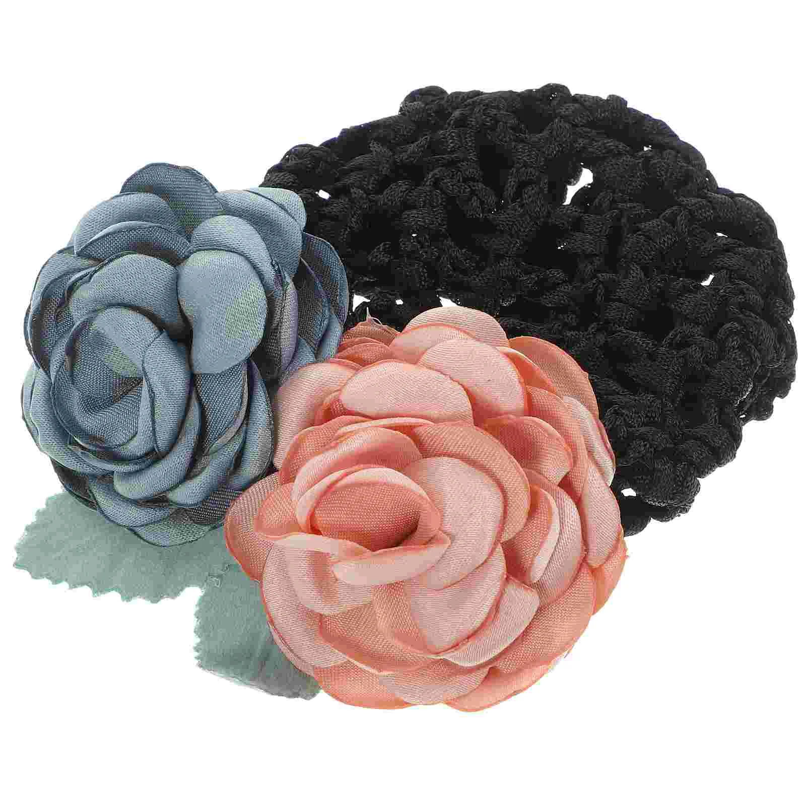 Hair Net by Hand Handmade Nets Nest Scarf Flower Design Women Hairnets Fabric for Airplane Accessory