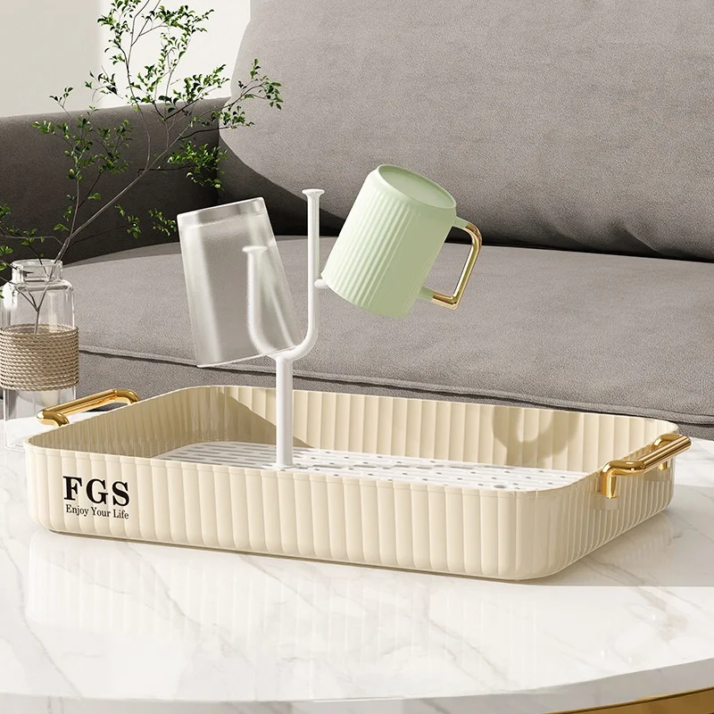 double-layer-rectangular-cup-holder-tray-fruit-plate-living-room-home-use-storage-cup-rack-drainage-tray-resin-mate