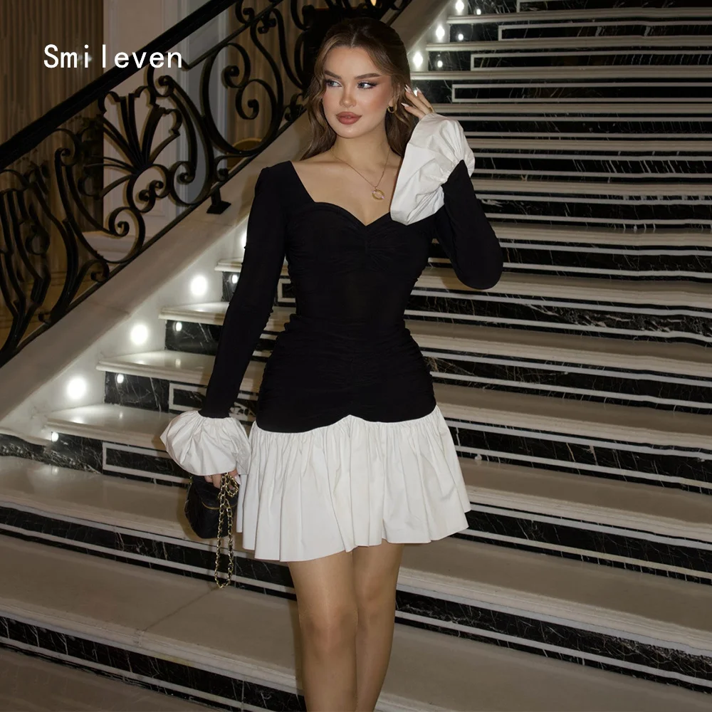 

Smileven Elegant A Line Skirt Prom Dress Full Sleeve Puff Sleeves Party Gowns Sweetheart Formal Occassion Dress Customized 2026