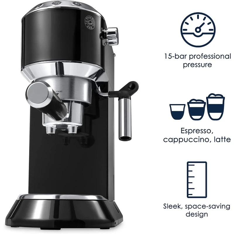 Espresso,Coffee Machine Stainless Steel, Automatic Flow StopThermos Block Technology Fast Heating Speed