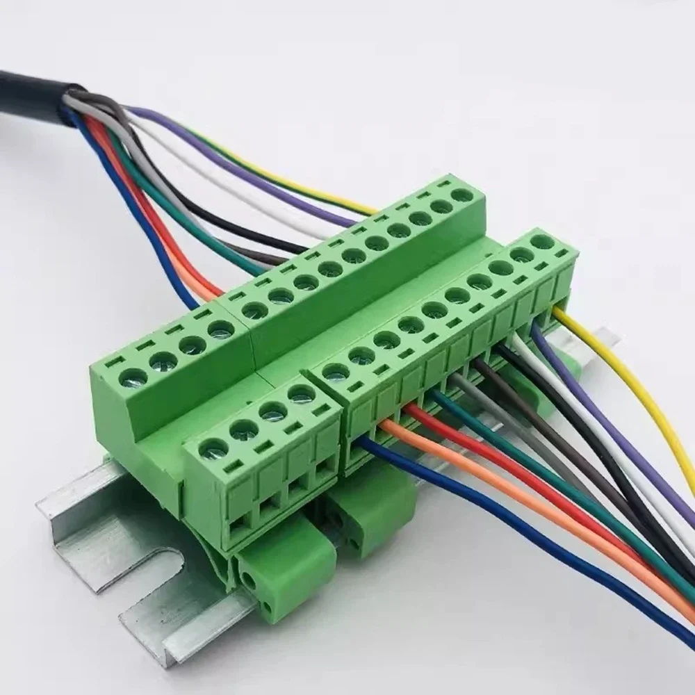 1Sets 2EDG-UKR-5.08mm Rail Terminal Block Pitch 5.08mm 2-20pin Screw Plug-in Terminal Blocks Connector Din Rail Mounting Instead
