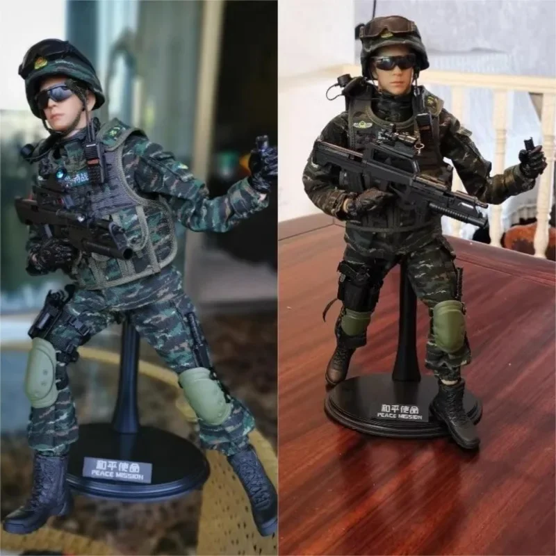 Ensemble de vêtements de soldat de Police chinois WU en microplastique, Mission de la paix, échelle 1/6, modèle militaire pour corps de figurines de jouets de 12 pouces