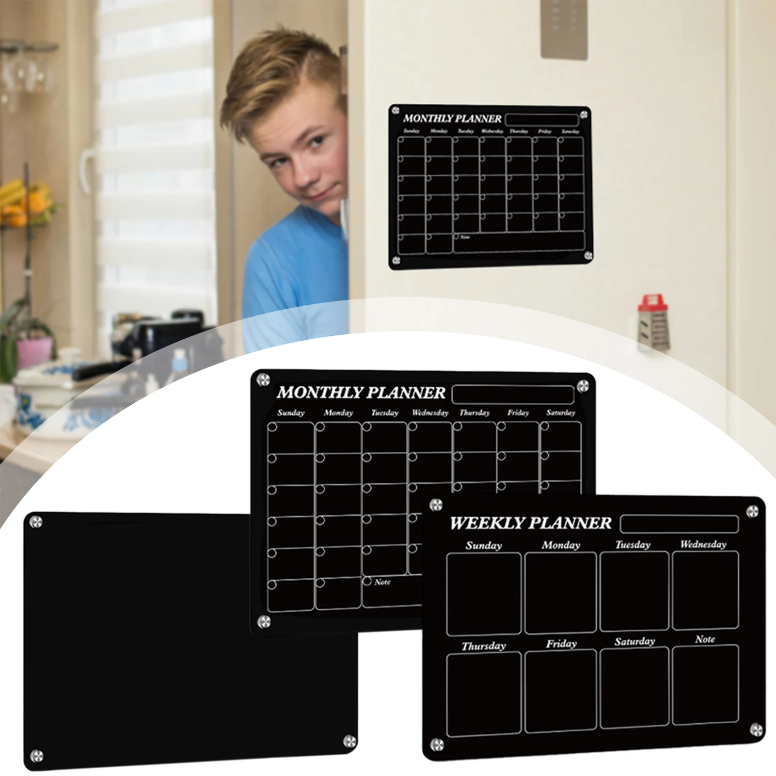 Multi-purpose Magnetic Whiteboard Set Frameless Calendar Message Writing Board For Home