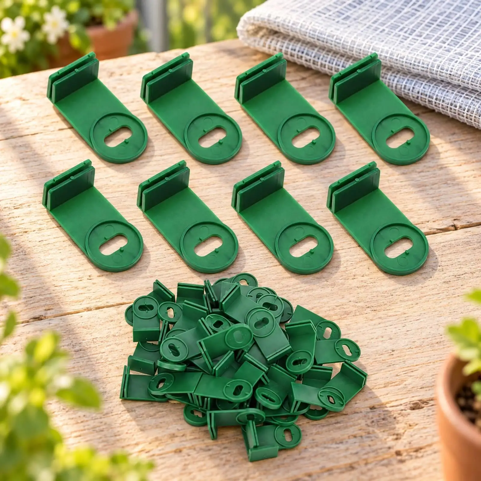 100 Pieces L-Shaped Greenhouse Fixing Clip Greenhouse Channel Clip Versatile Shade Cloth Clips for Hanging Planters