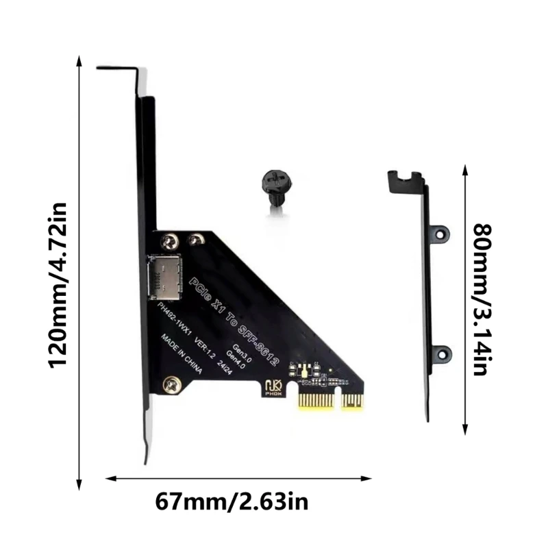 Oculink SFF 8612 Host Adapter for PCIe x4x1 SFF8639 SSDs Offering Fast Speed Data Transmission