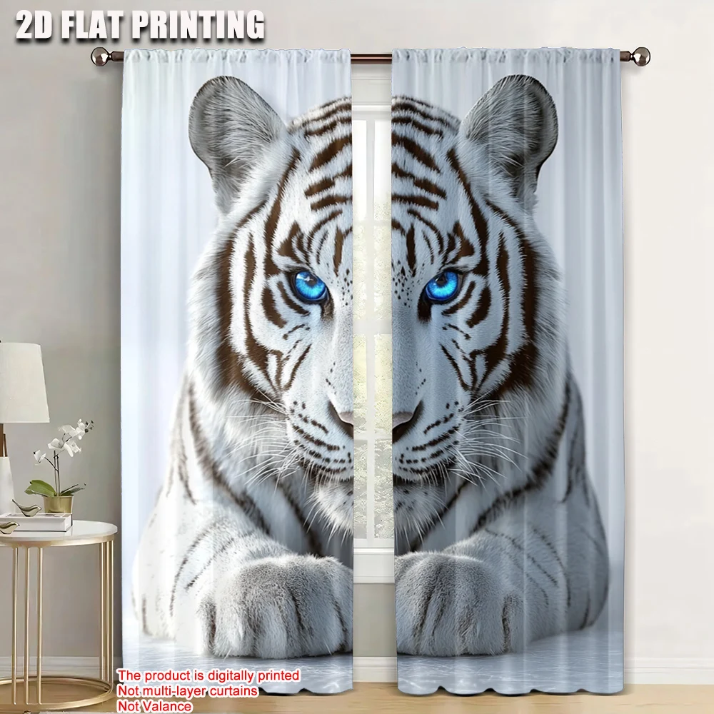 

2pc, Curtains tiger Protecting Privacy Family Party for Bedroom living room