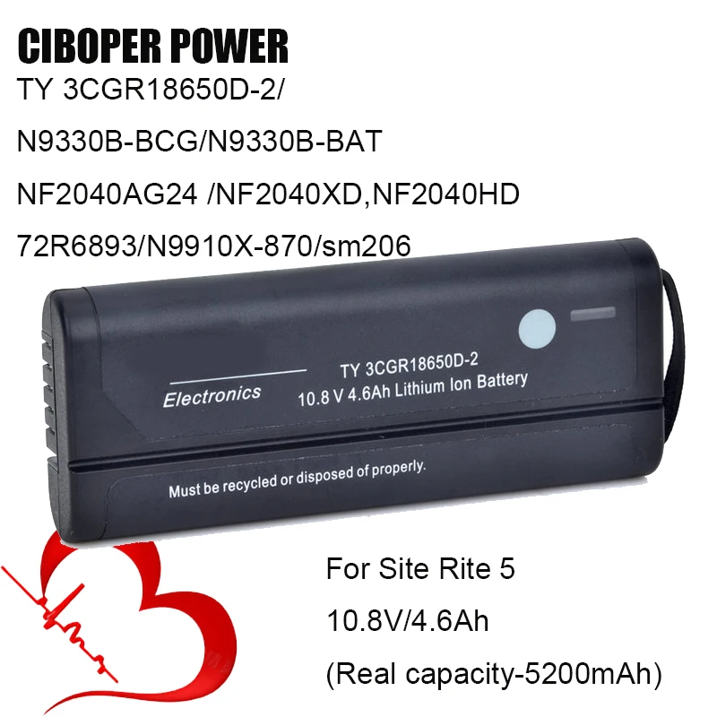 CP Battery Pack TY 3CGR18650D-2 10.8V For Site Rite 5 Series N9330B-BCG N9330B-BAT 72R6893 NF2040AG24 NF2040XD N9910X-870 sm206