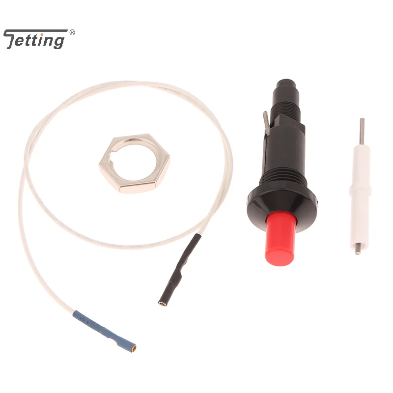1Set Push Button Piezo Ignitor w/ Cable Spark Ignition Kit Pressing Sparking For Oven Stove BBQ Camping Hiking Kitchen Supplies