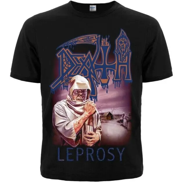 Death Leprosy T-Shirt Short Sleeve Cotton Black Unisex All Size