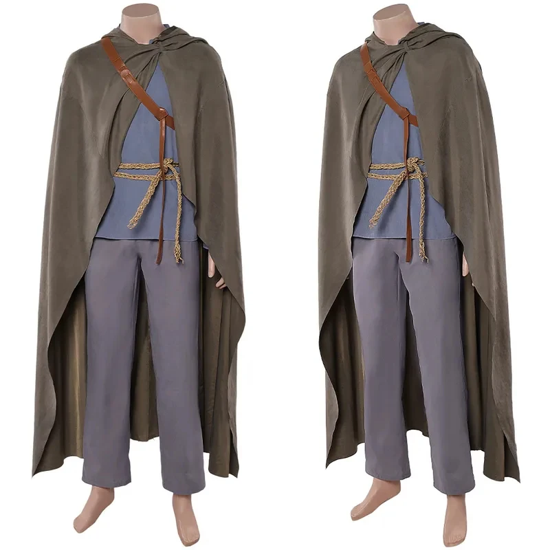 

Man Dunk Cosplay Seven Kingdoms Knight Costume Adult Long-sleeveTunic Gray Loose-fit Pants Hooded Cloak Disguise Halloween yy:89