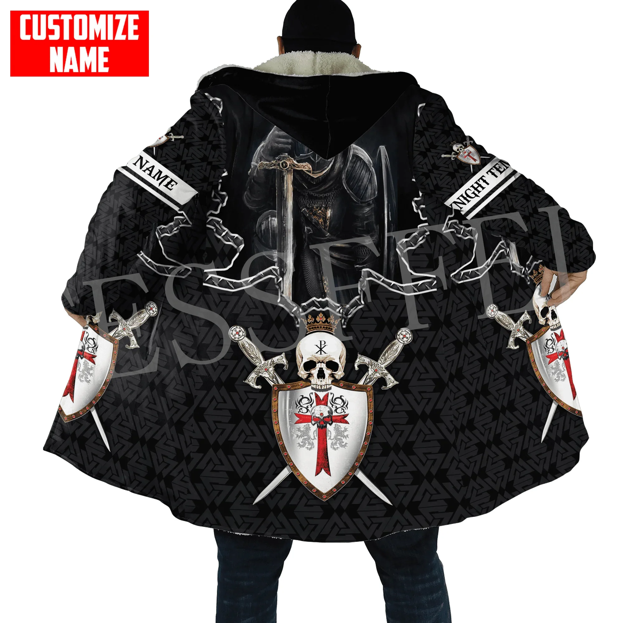 

Knight Templar Tattoo Armor Jesus God Guard Cavalier 3DPrint Men/Women Windbreaker Harajuku Winter Hood Cloak Fleece Overcoat 1