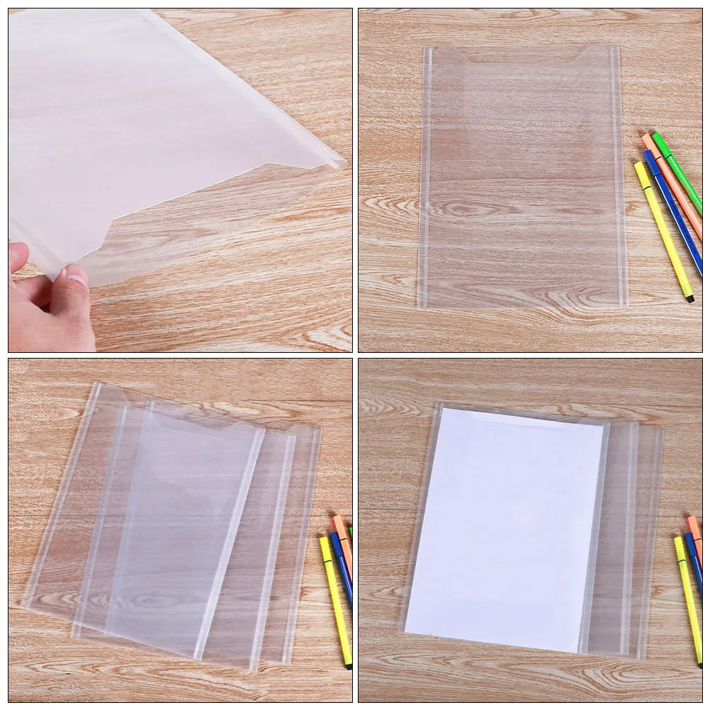 

10 Pcs Documents Bag A4 Folder Sleeve Paper Protectors Clear for Office Organizer Holder