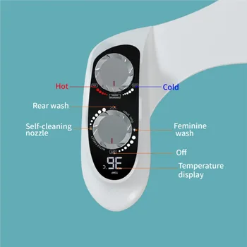Bidet per WC con display digitale intelligente Bidet per WC caldo e freddo con temperatura autopulente regolabile non elettrico a doppio ugello