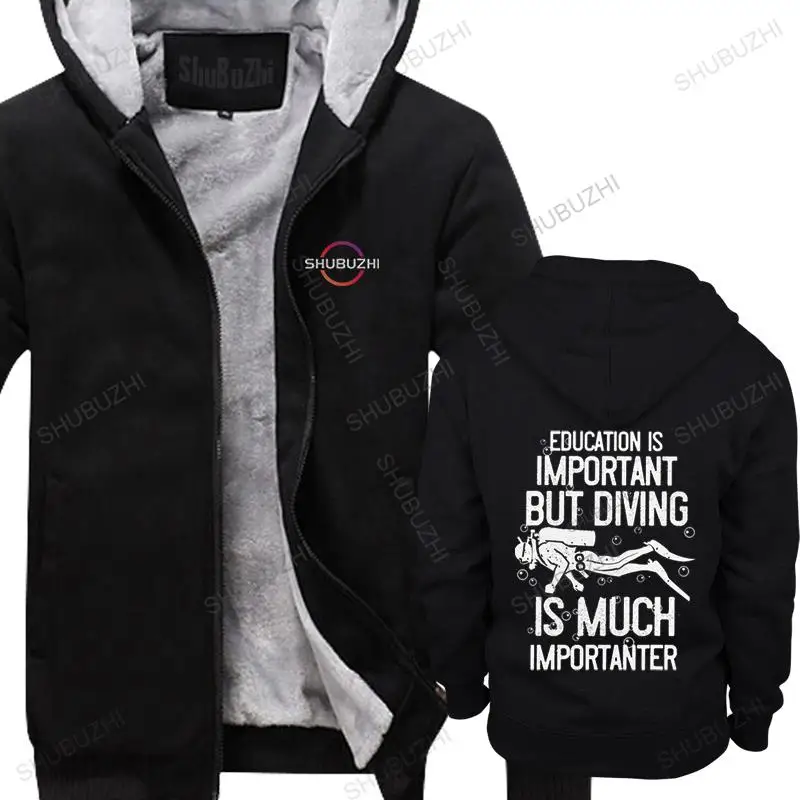 

Scuba Dive hoodies Men long Sleeved Cotton Fashion thick Education Is Important Diving Is Importanter Diver fleece High Quality