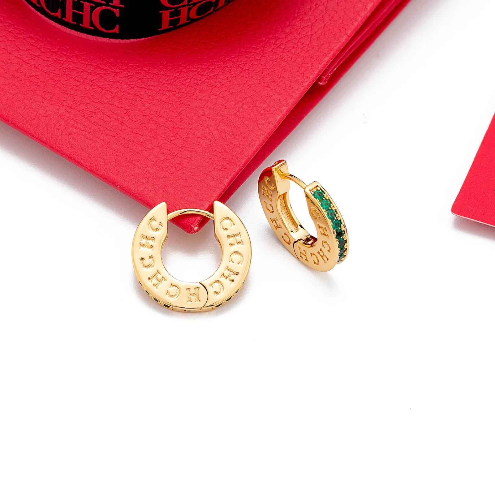 أقراط دائرية أنيقة من CHHC، طوق زركونيا بسيط جديد لعام 2026، مجوهرات نسائية مضادة للحساسية، فاخرة يومية فريدة من نوعها #5