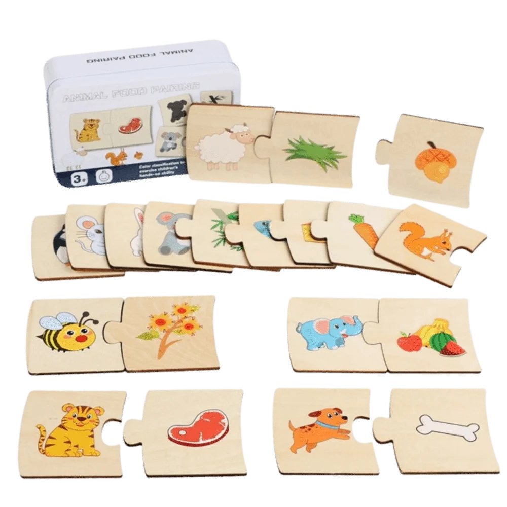 

Thicken Wooden Puzzle Cartoon Animal Design Multifunction Montessori Educational Digital Pattern Paired Wooden Early Education