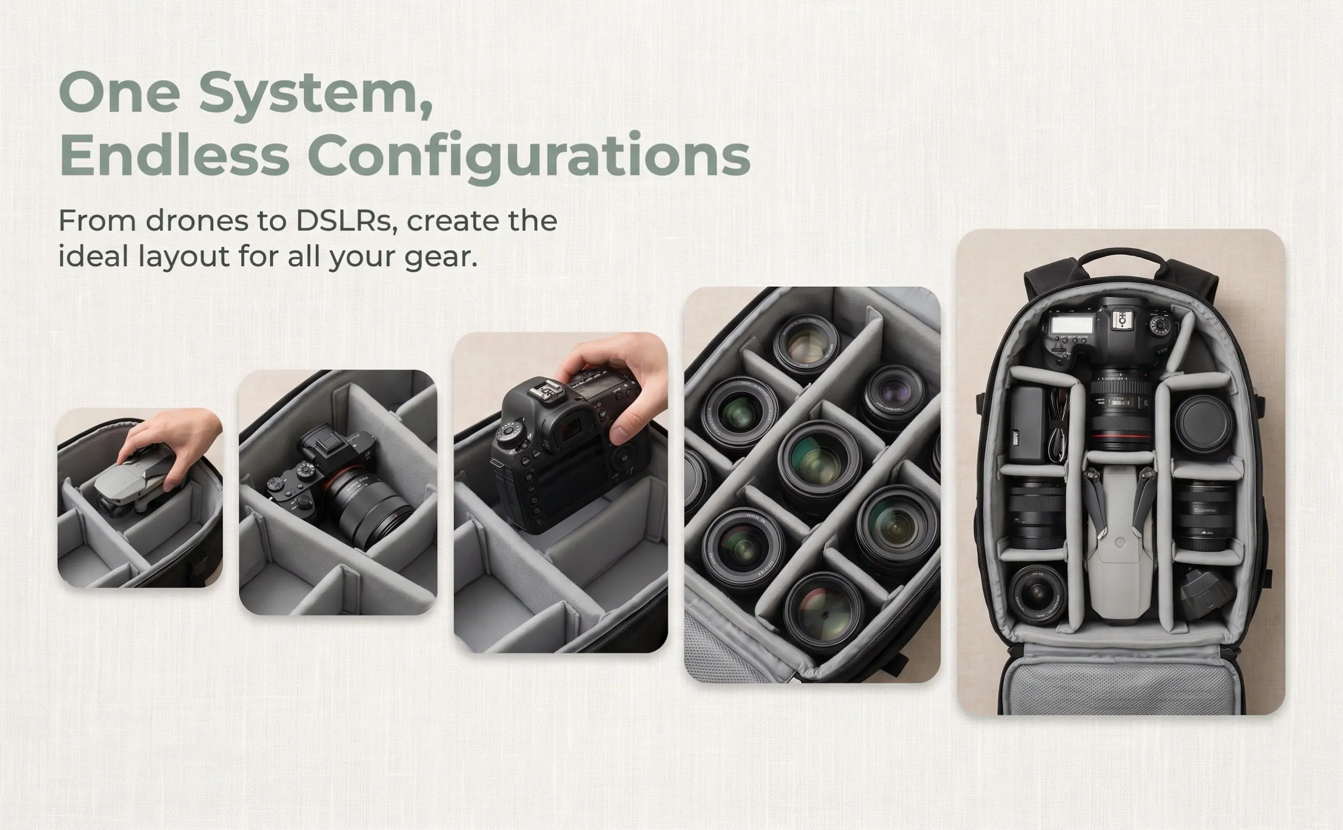 4Pcs Camera Bag Cushion Dividers Adjustable Soft Inserts Shock Absorbing Interior Organizer Pads Lens Protection