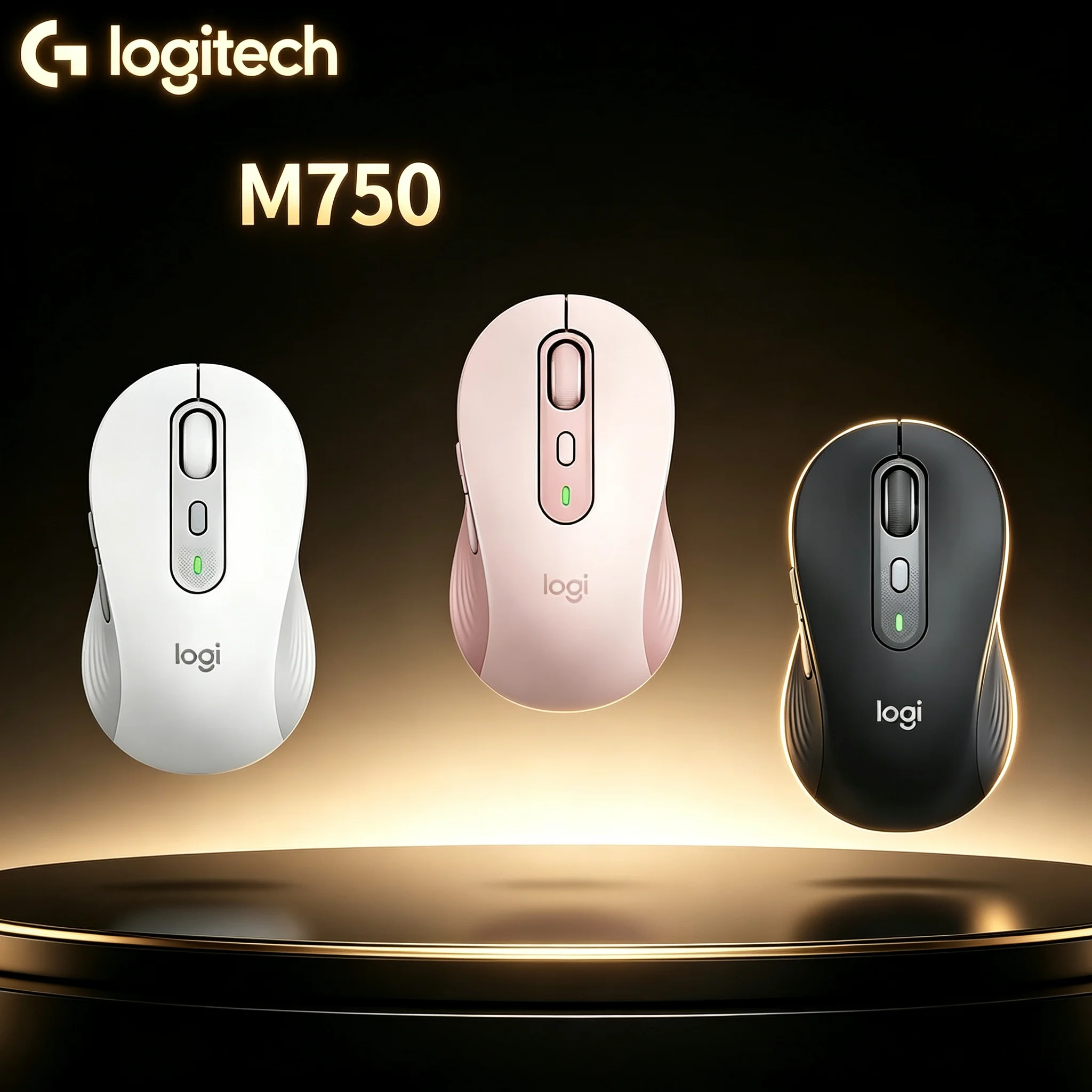 Logitech M750 Signature Wireless Optical Mouse Adjustable DPI Sensitivity Soft Touch Grip Ergonomic Mice For Business Worker Hom