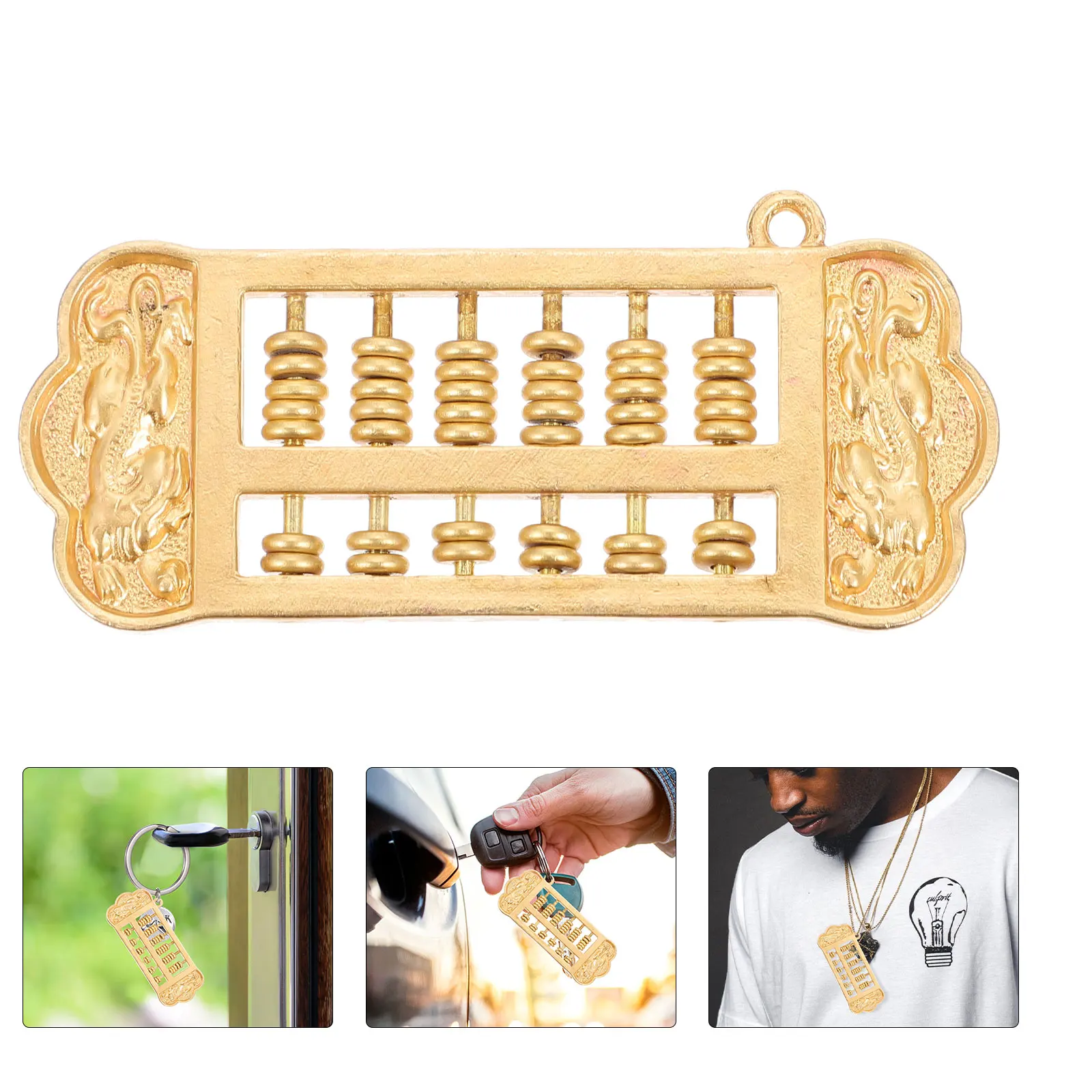 النحاس المعداد مفتاح سلسلة قلادة خفيفة الوزن دائم حلقة رئيسية الملحقات الإبداعية كيرينغ الزينة مجوهرات مقاومة للتآكل #5