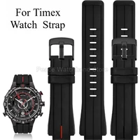 Correa de reloj de silicona con textura suave Colorfast para Timex Expedition Tide-Temp-Compass T2N720 T2N739 TW2V22200 interfaz convexa