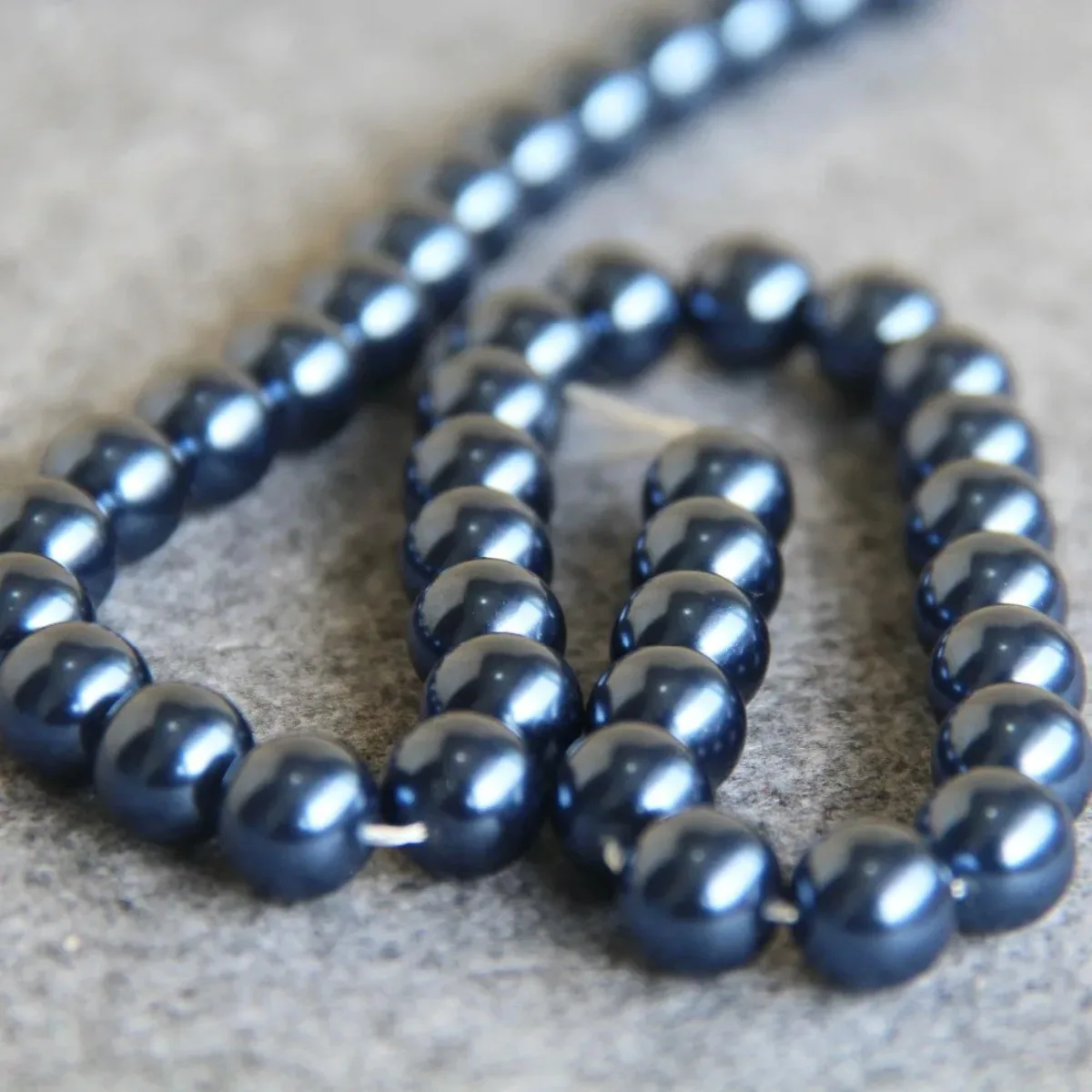 6 8 10 12mm round Dark Blue Shell Pearl Loose Beads SeaShell DIY Gifts For Women Jewelry Making Design For Necklace&Bracelet