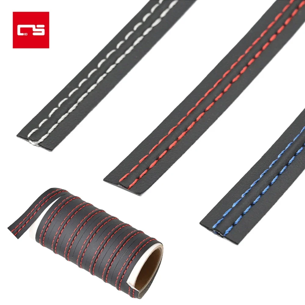 Pu Leather Car Decoration Strip Interior Modified Car Decoration Line Door Dashboard Woven Sticker Strip Universal 1.5x200cm