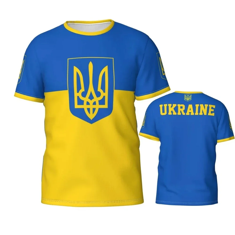 Ukrainian Flag National Emblem Graphic 3D Printed T-shirt Unisex Fashion Men's Tops  National Day Gifts Personalized Casual Tee