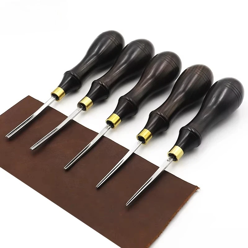 Leather Edge Beveler PRO Skiving Craft Work Tools DC53 Die Steel Ebony Handle Cutter Edger Creaser Skiver Available 5Size