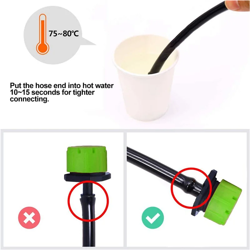 AB46-200Pcs 1/4Inch Adjustable Micro-Type Drip Irrigation System Watering Sprinklers Anti-Clogging Emitter Garden Supplies