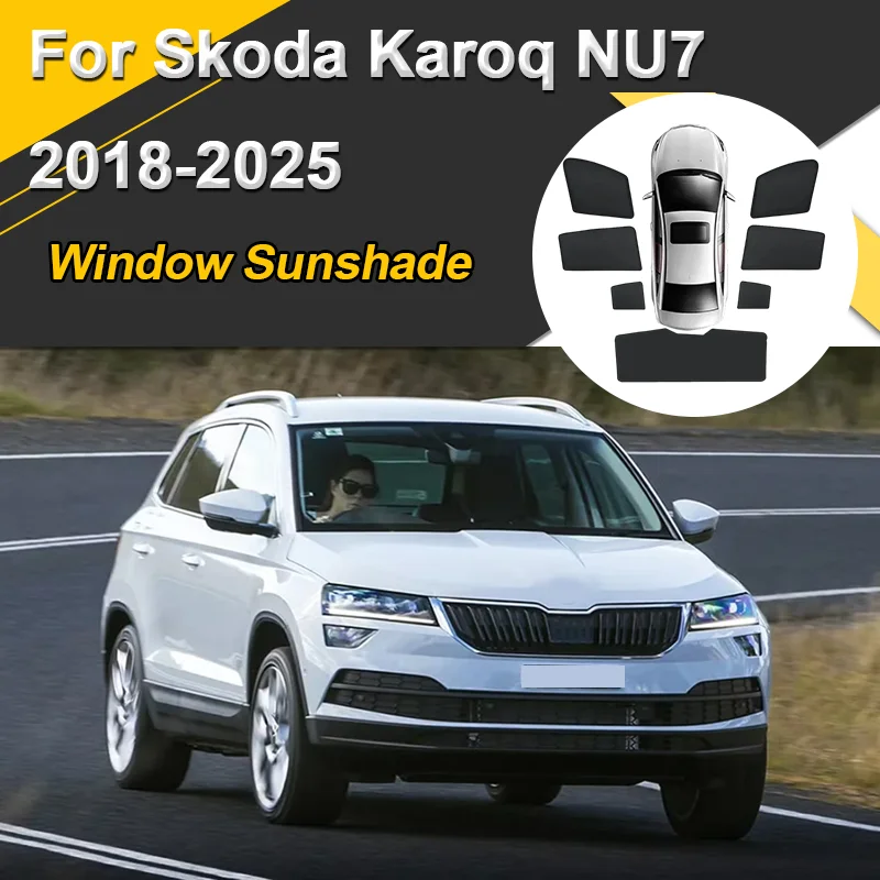 Car Sun Shades For Skoda Karoq NU7 2018 2019-2025 Sunshades Mesh Magnetic Heat insulation Curtains Window Visor Auto Accessories
