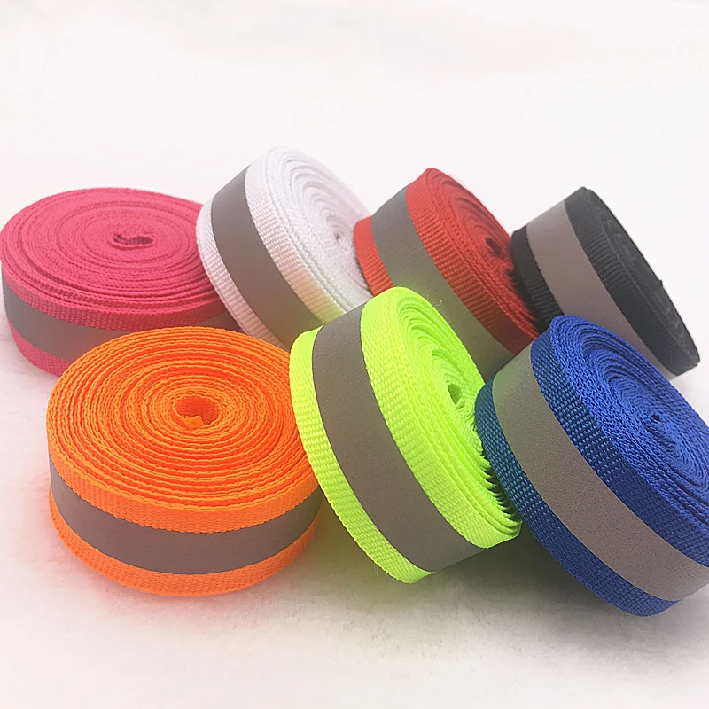 5 yards Safety Reflective Sew On Fabric Tape Strap Vest Webbing 20mm/10mm