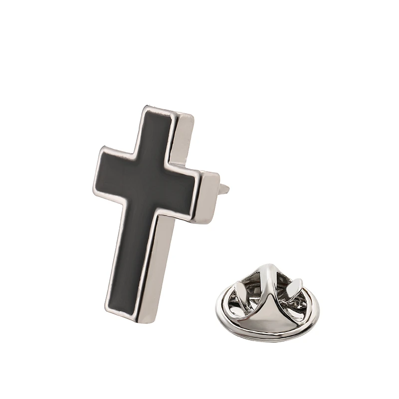 Men\'s Brooch Scarf Hat Accessories Black Cross Clip Neckpin Badge Pin Woman Wedding Couple High Quality Jewelry Gifts