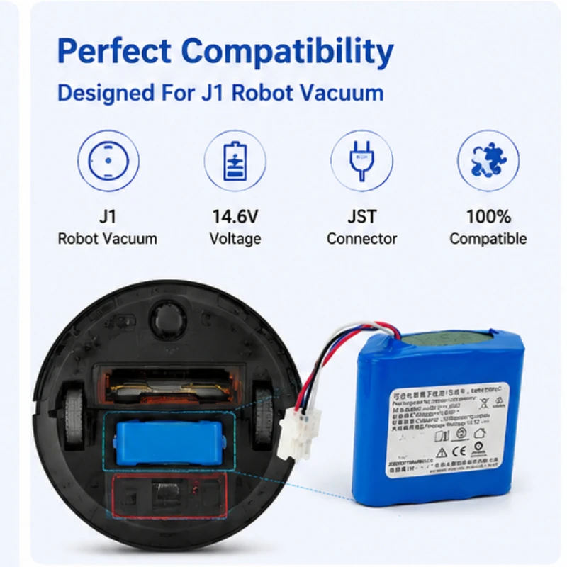5200MAH Sweeping and Dragging Integrated Robot J1 YJCC003 Vacuum Cleaner J2YJC005 Suitable for Narwal Rechargeable Battery