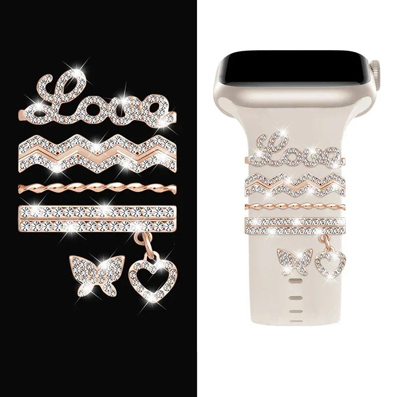 الديكور لساعة أبل الترا 2 الفرقة 10 9 8 7 الماس مجوهرات Charms اكسسوارات سامسونج/هواوي حزام ساعة اليد 20/22 مللي متر سوار