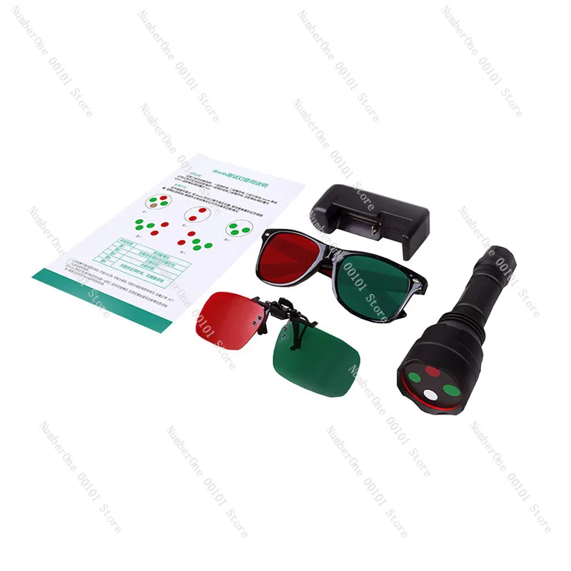 Portable Metal Amblyopia Optometry Worth 4 Dot Test with Red Green Glasses Torch Type