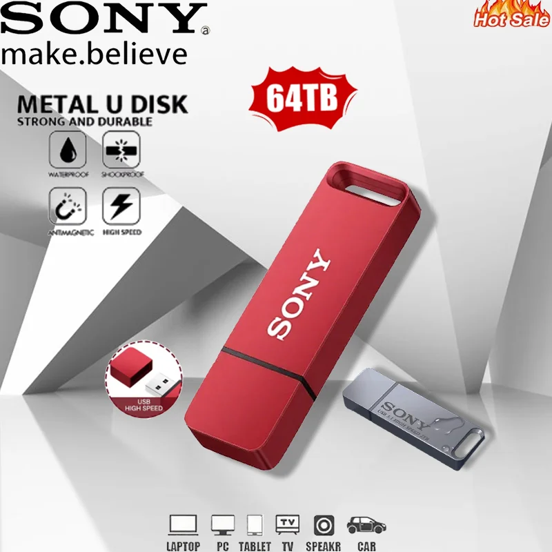 

SONY Mini Memory Stick 16TB USB 3.0 Large capacity 4TB 8TB Flash Drive with Keychain Portable 64TB High-Speed Pendrive For Phone