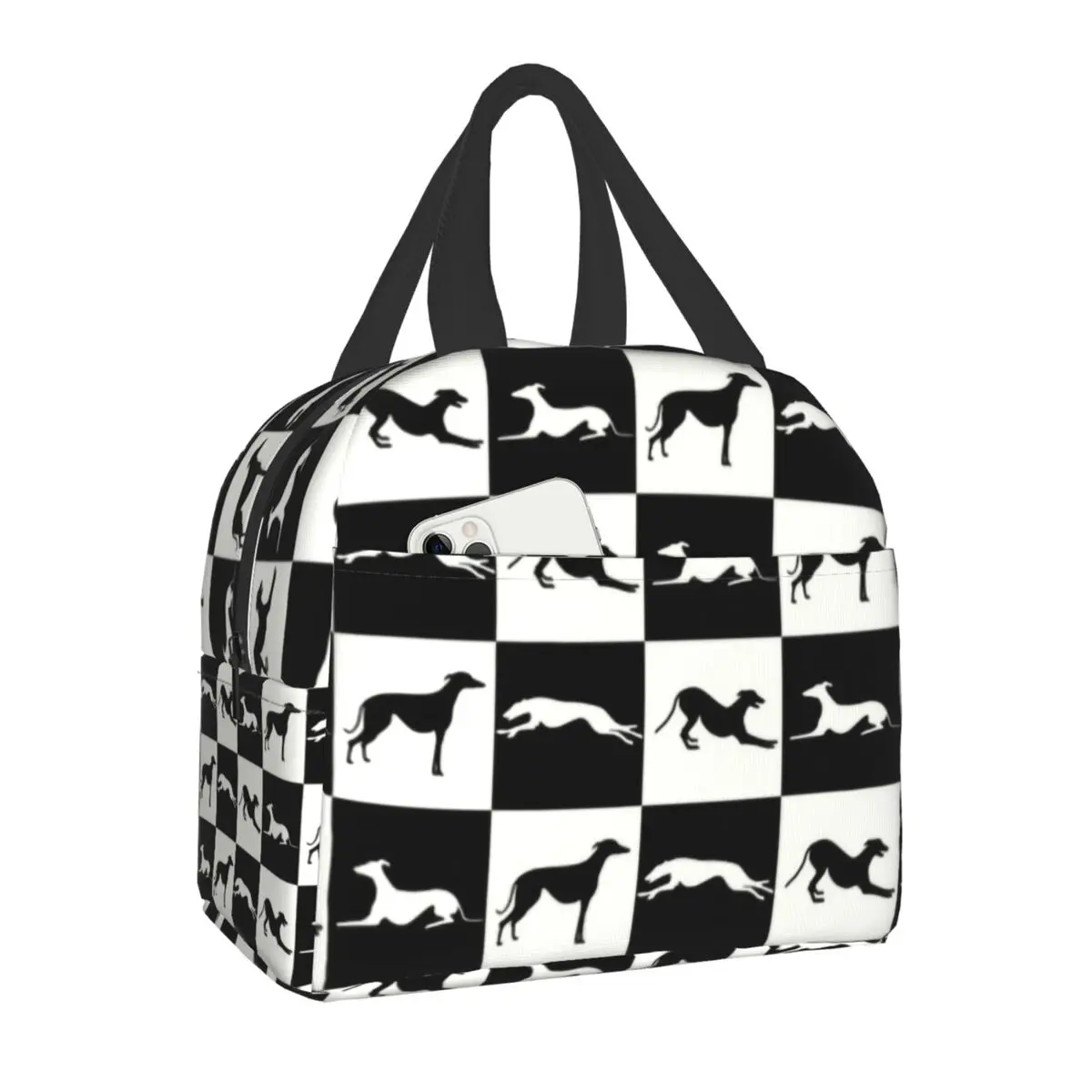 Greyhound Whippet Dog Resuable Lunch Boxes Cartoon Sighthound Thermal Cooler Food Insulated Lunch Bag For Kids School Children