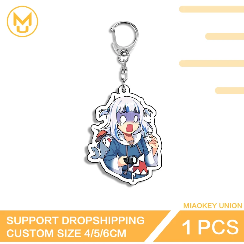 Vtuber Funny Gawr Gura Pretty Keyring Transparent Creative Personality Amusing Props Durable Exquisite Lightweight Keychains
